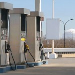 A Line of Gas Pumps